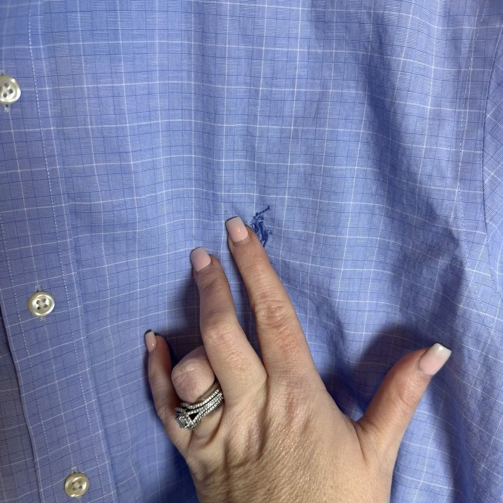 Polo‎ Ralph Lauren Long Sleeve Blue Button Shirt 16.5 32/33 Size L